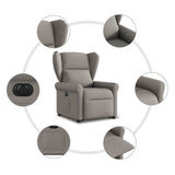 Fauteuil inclinable électrique taupe tissu