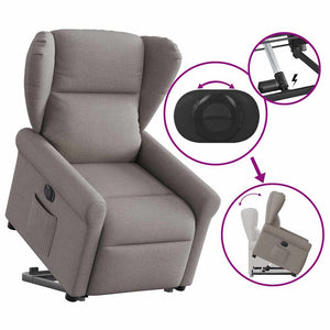 Fauteuil inclinable électrique taupe tissu