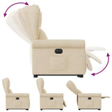 Fauteuil inclinable électrique crème tissu