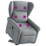 Fauteuil inclinable de massage électrique Gris clair Tissu