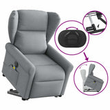 Fauteuil inclinable de massage électrique Gris clair Tissu