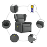 Fauteuil inclinable de massage électrique Gris foncé Tissu