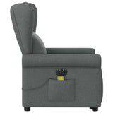 Fauteuil inclinable de massage électrique Gris foncé Tissu