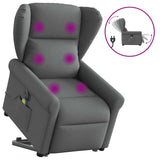 Fauteuil inclinable de massage électrique Gris foncé Tissu