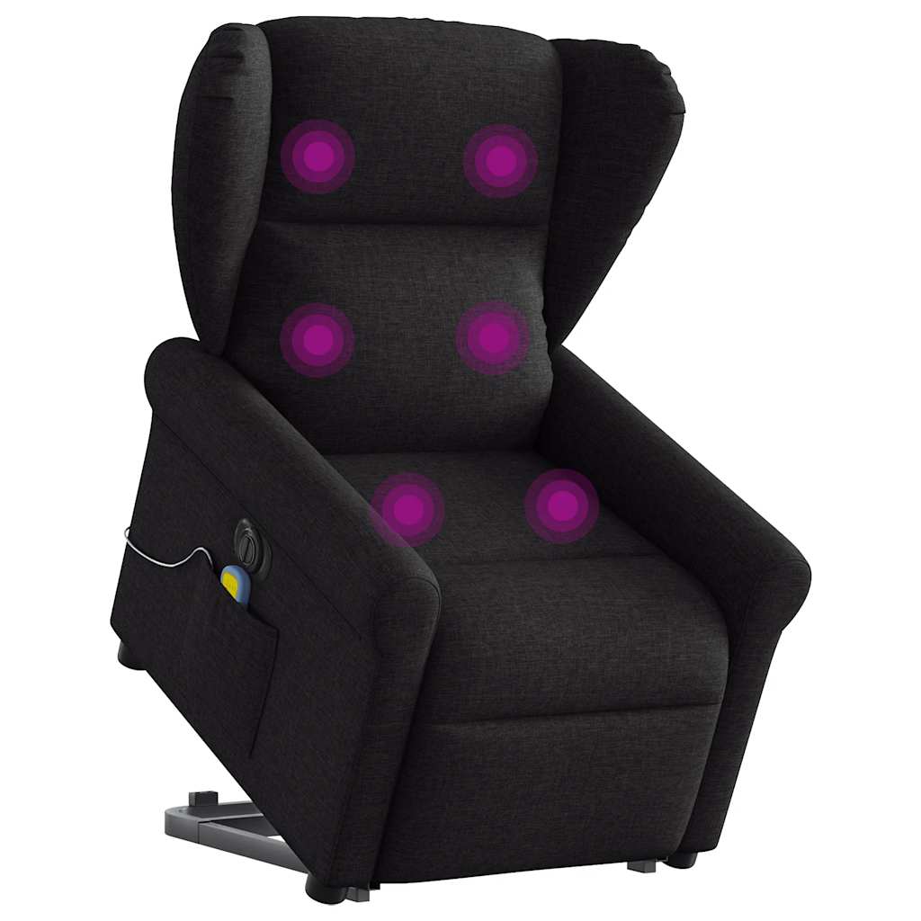 Fauteuil inclinable de massage électrique Noir Tissu