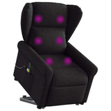Fauteuil inclinable de massage électrique Noir Tissu