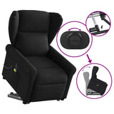 Fauteuil inclinable de massage électrique Noir Tissu