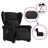 Fauteuil inclinable de massage électrique Noir Tissu