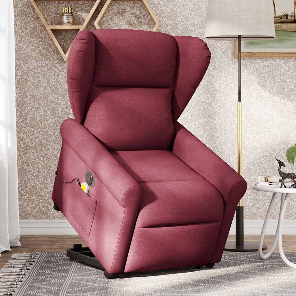 Fauteuil inclinable de massage électrique Rouge bordeaux Tissu