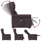 Fauteuil inclinable de massage électrique Marron foncé Tissu