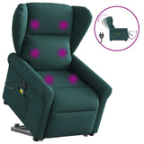 Fauteuil inclinable de massage électrique Vert foncé Tissu