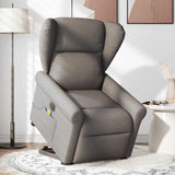 Fauteuil inclinable de massage électrique Taupe Tissu