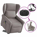 Fauteuil inclinable de massage électrique Taupe Tissu