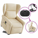 Fauteuil inclinable de massage électrique Crème Tissu
