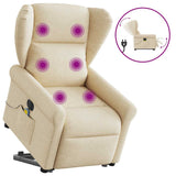 Fauteuil inclinable de massage électrique Crème Tissu