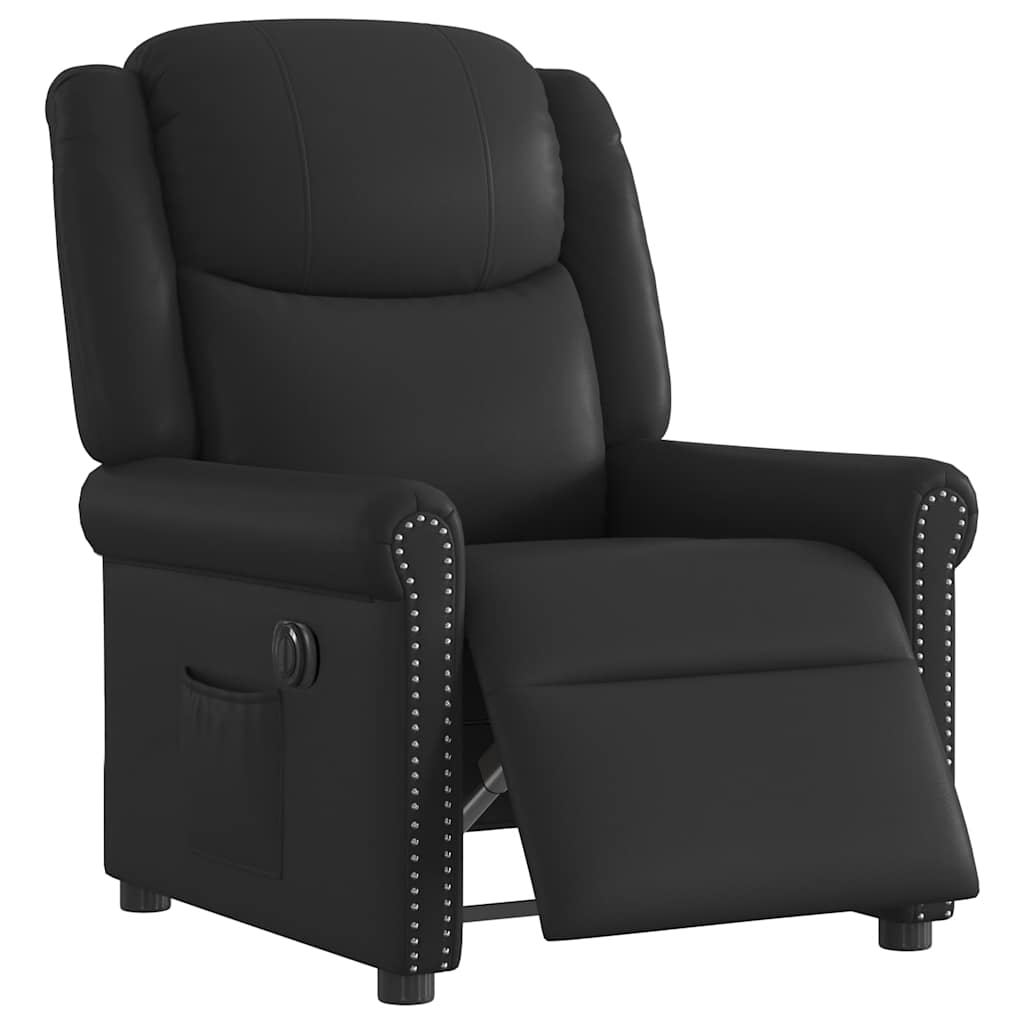 Fauteuil inclinable électrique Noir brillant Similicuir
