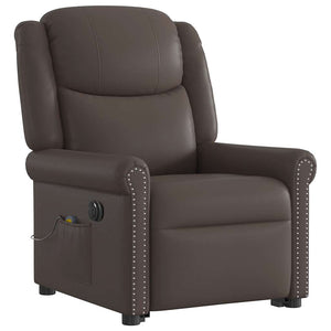 Fauteuil inclinable massage électrique marron brillant