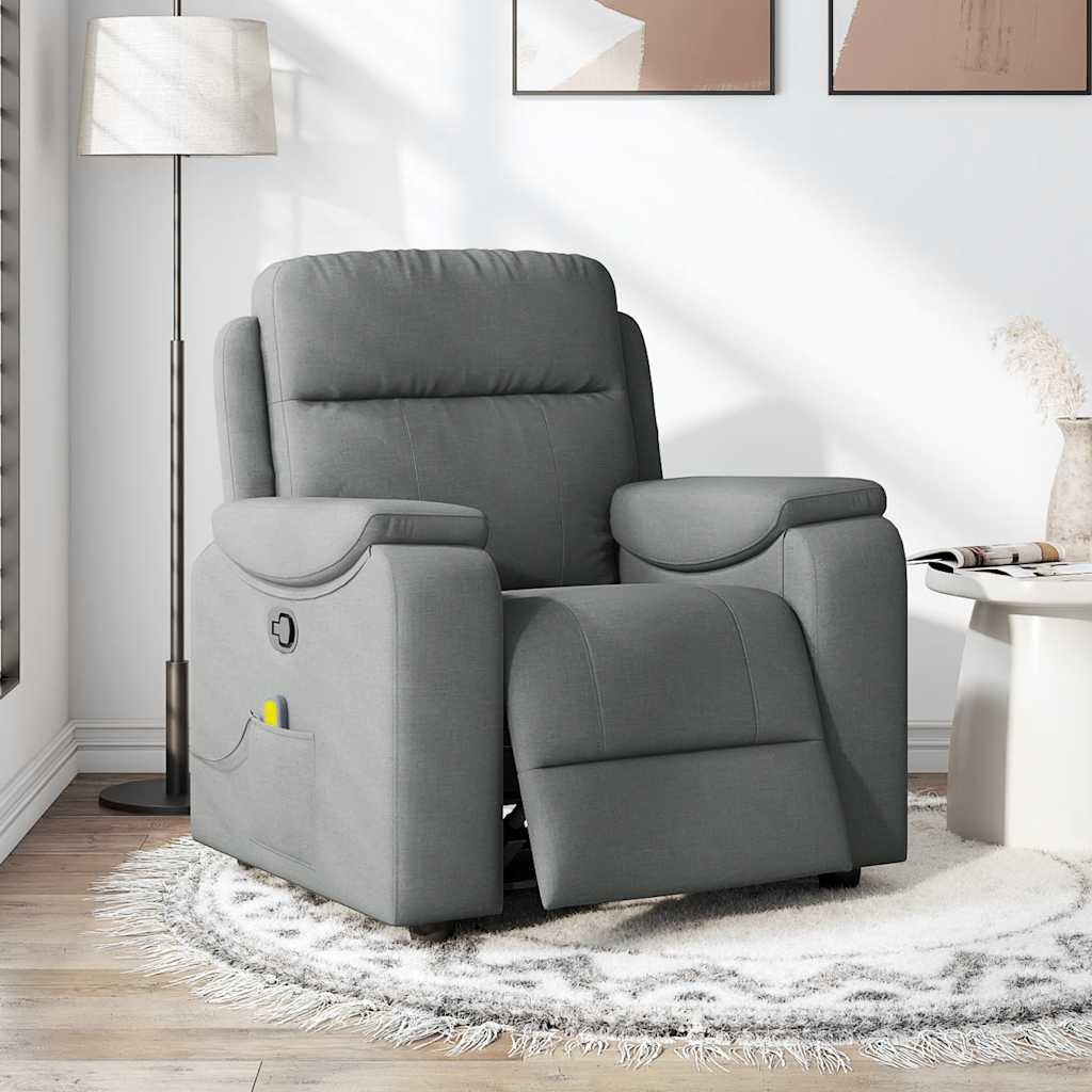 Fauteuil de massage inclinable Gris foncé Tissu