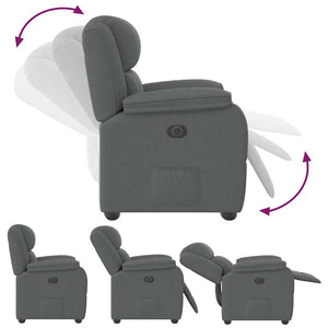 Fauteuil inclinable Gris foncé Tissu