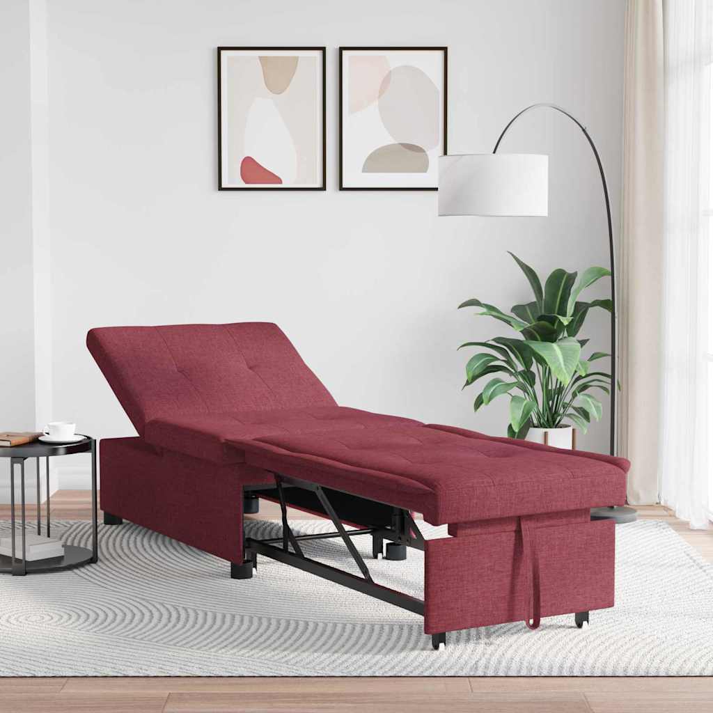 Canapé-Lit Rouge 194 x 67 x 37 cm tissu