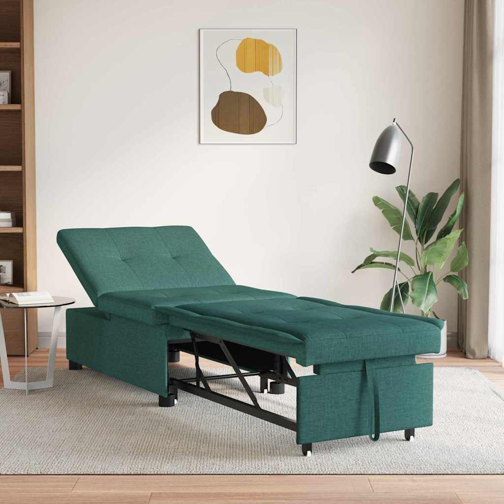 Canapé-Lit Vert foncé 194 x 67 x 37 cm tissu