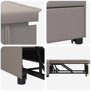 Canapé-Lit Taupe 194 x 67 x 37 cm tissu