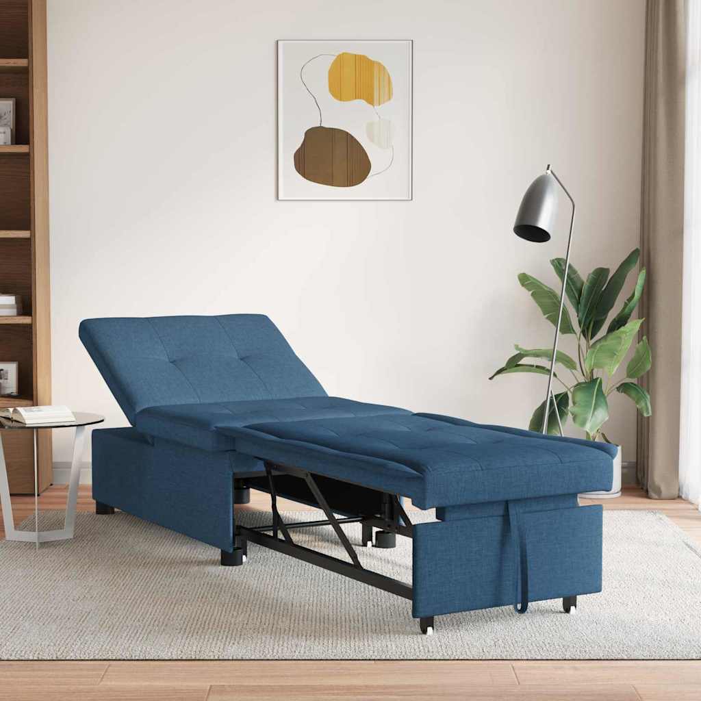 Canapé-Lit Bleu 194 x 67 x 37 cm tissu