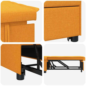 Canapé-Lit Jaune foncé 194 x 67 x 37 cm tissu