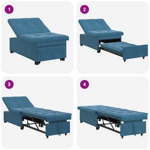 Canapé-lit Bleu 67 x 194 x 38 cm Velours