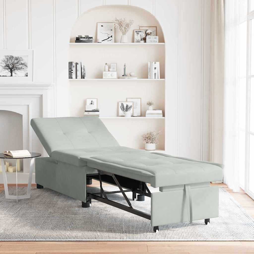 Canapé-lit Gris clair 67 x 194 x 38 cm Velours
