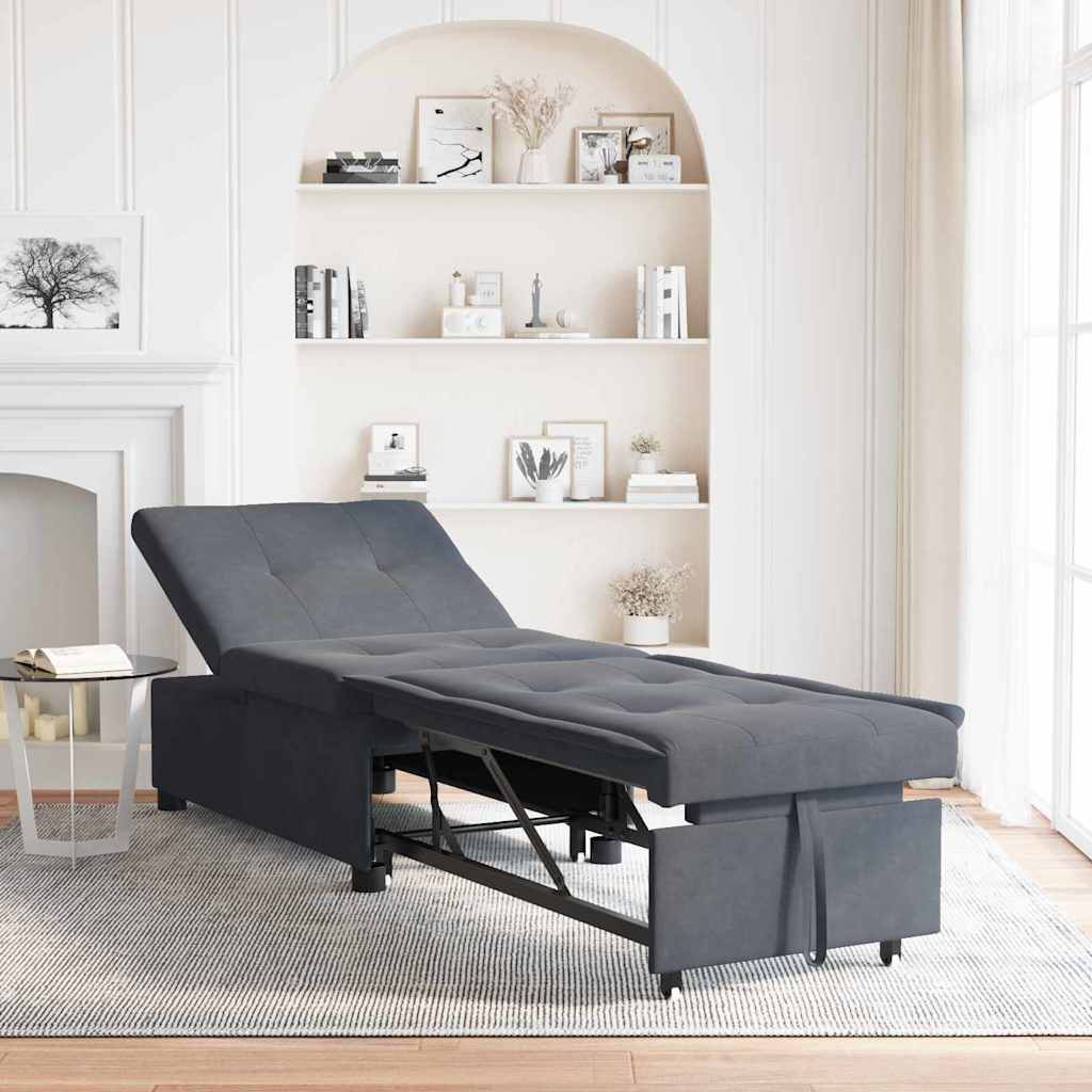 Canapé-lit Gris foncé 67 x 194 x 38 cm Velours