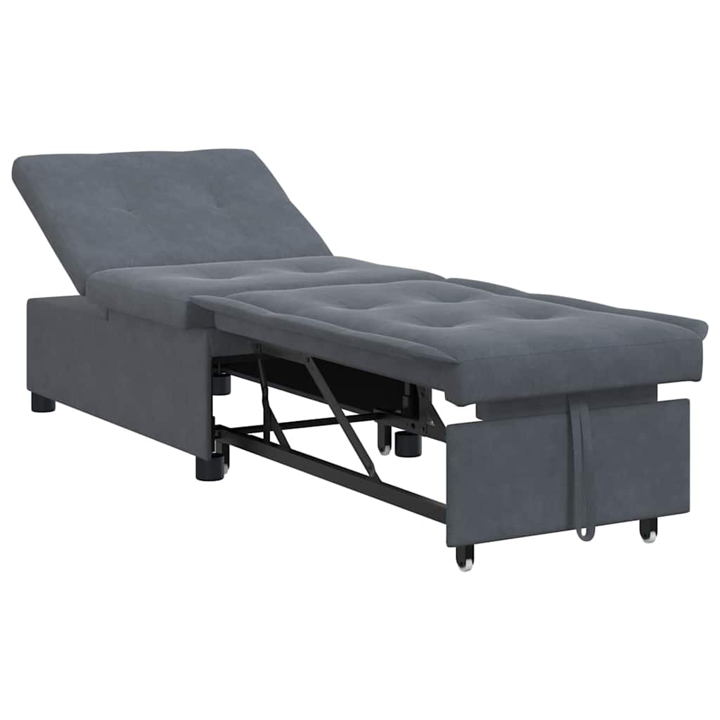 Canapé-lit Gris foncé 67 x 194 x 38 cm Velours