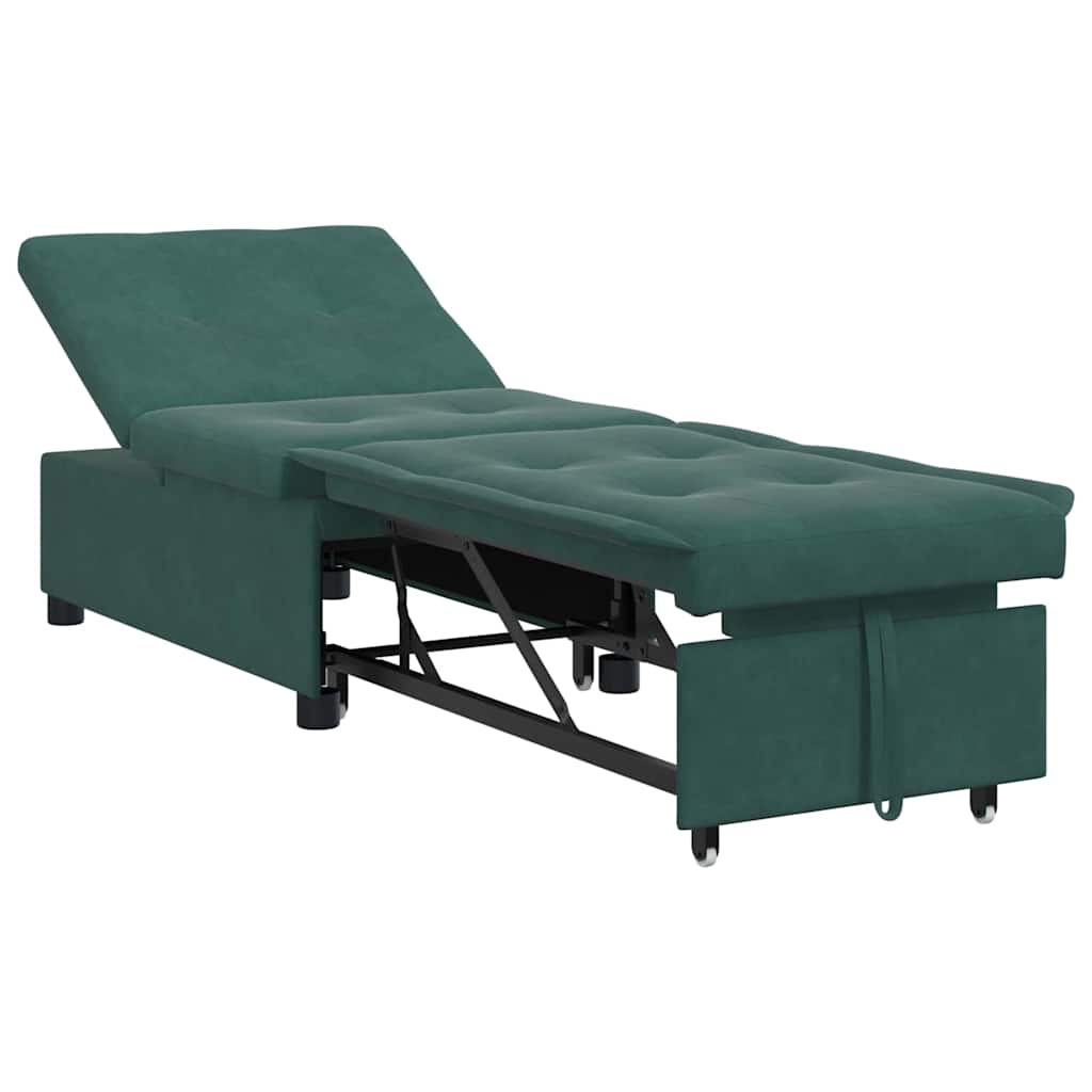 Canapé-lit Vert foncé 67 x 194 x 38 cm Velours