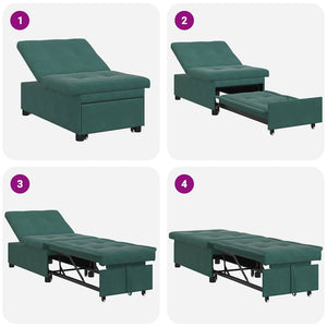 Canapé-lit Vert foncé 67 x 194 x 38 cm Velours