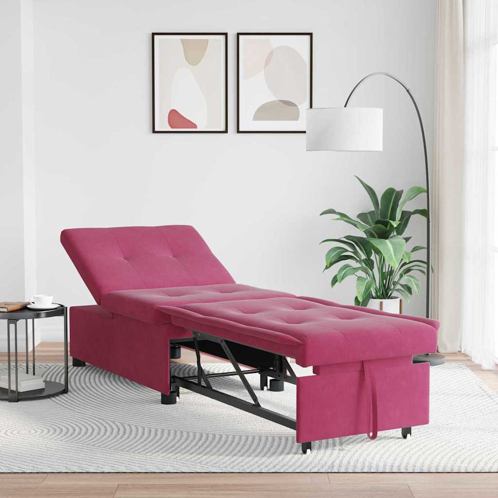 Canapé-lit Rouge bordeaux 67 x 194 x 38 cm Velours