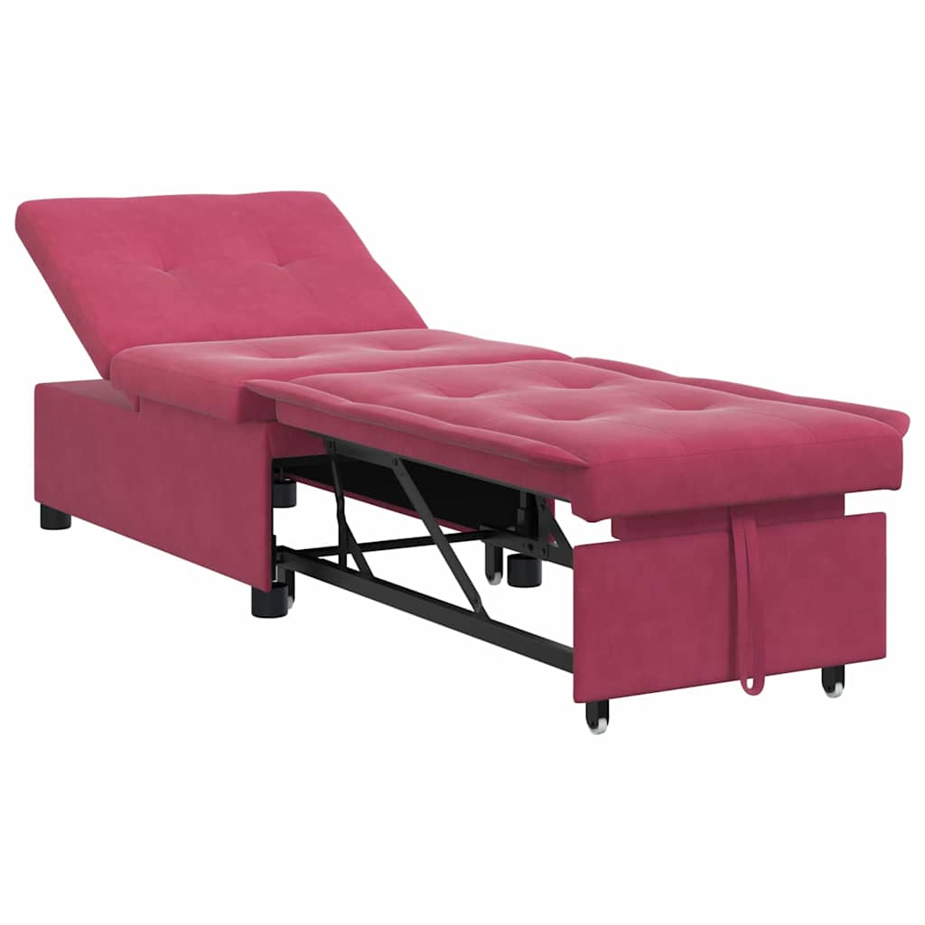 Canapé-lit Rouge bordeaux 67 x 194 x 38 cm Velours
