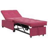 Canapé-lit Rouge bordeaux 67 x 194 x 38 cm Velours