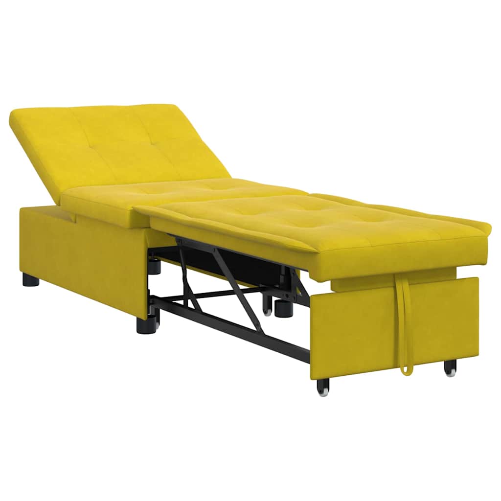Canapé-lit Jaune 67 x 194 x 38 cm Velours