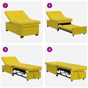 Canapé-lit Jaune 67 x 194 x 38 cm Velours