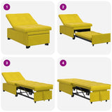 Canapé-lit Jaune 67 x 194 x 38 cm Velours