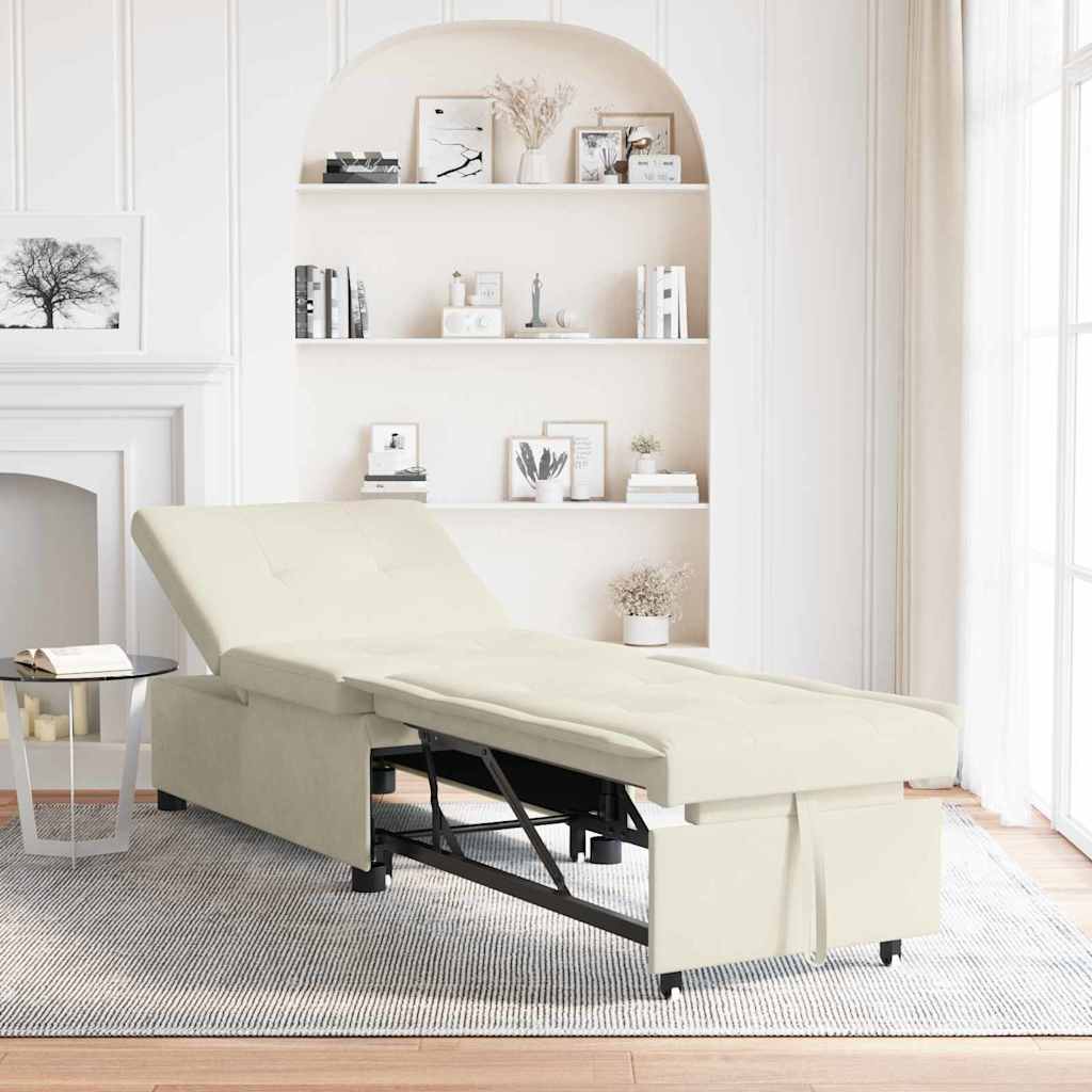 Canapé-lit Crème 67 x 194 x 38 cm Velours