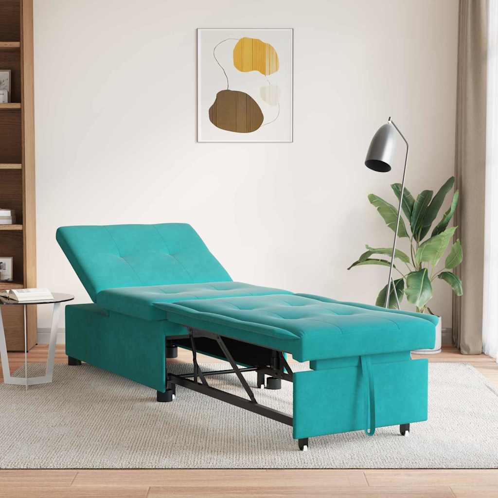 Canapé-lit Turquoise 67 x 194 x 38 cm Velours