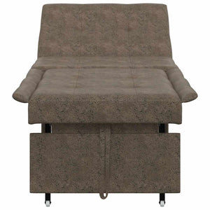 Canapé-lit Gris foncé 67 x 194 x 38 cm Cuir suédé faux