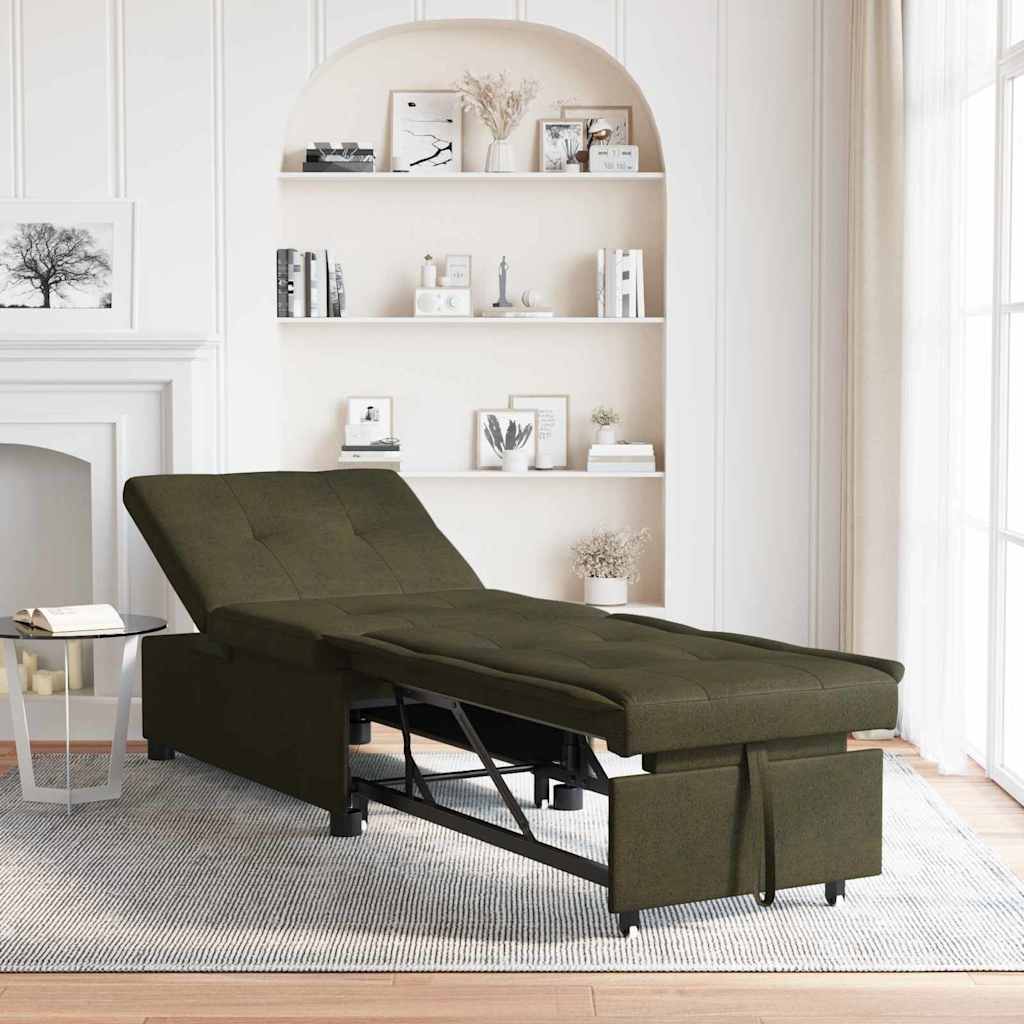 Canapé-lit Vert armée 67 x 194 x 38 cm Cuir suédé faux