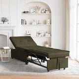 Canapé-lit Vert armée 67 x 194 x 38 cm Cuir suédé faux