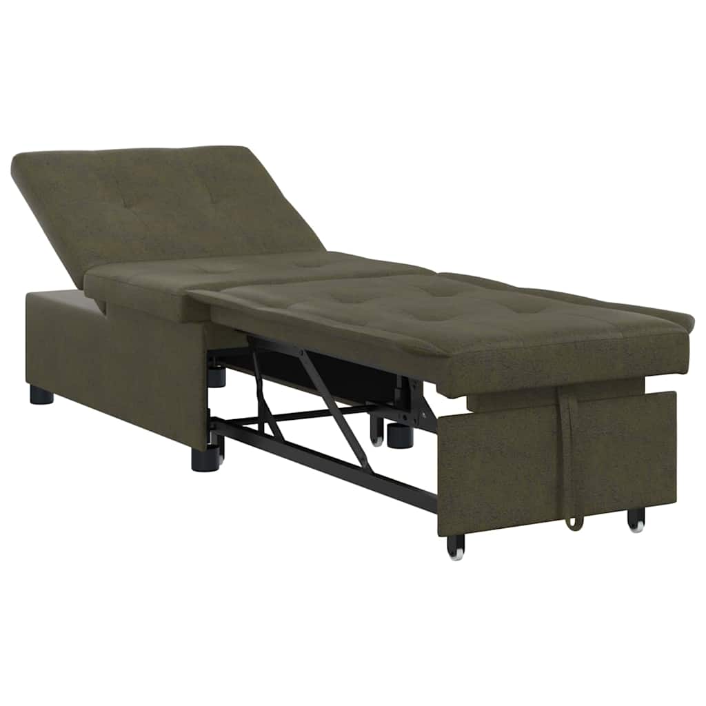 Canapé-lit Vert armée 67 x 194 x 38 cm Cuir suédé faux