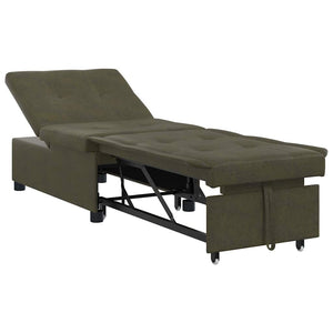 Canapé-lit Vert armée 67 x 194 x 38 cm Cuir suédé faux