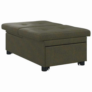 Canapé-lit Vert armée 67 x 194 x 38 cm Cuir suédé faux