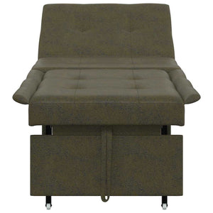 Canapé-lit Vert armée 67 x 194 x 38 cm Cuir suédé faux