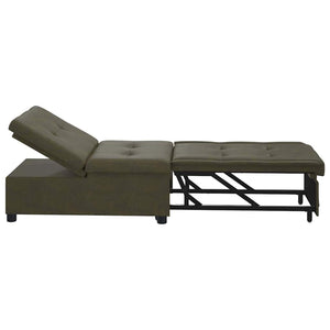 Canapé-lit Vert armée 67 x 194 x 38 cm Cuir suédé faux